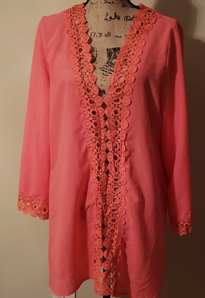 Coral swim coverup